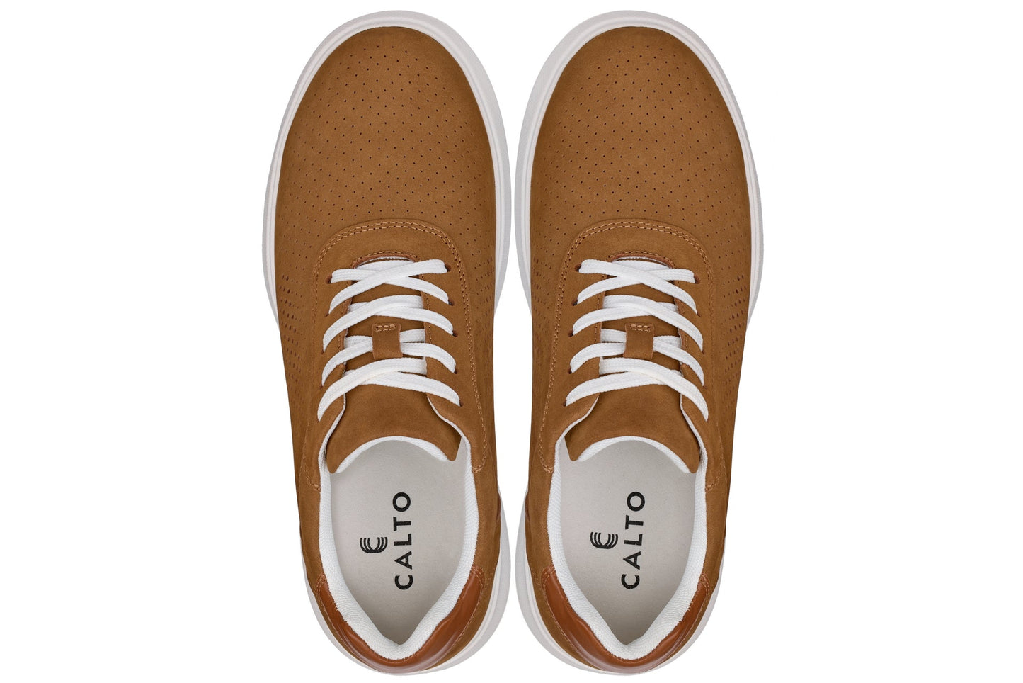 CALTO - J1583  - 2.6 Inches Taller (Brown) - Lightweight Casual Walkers