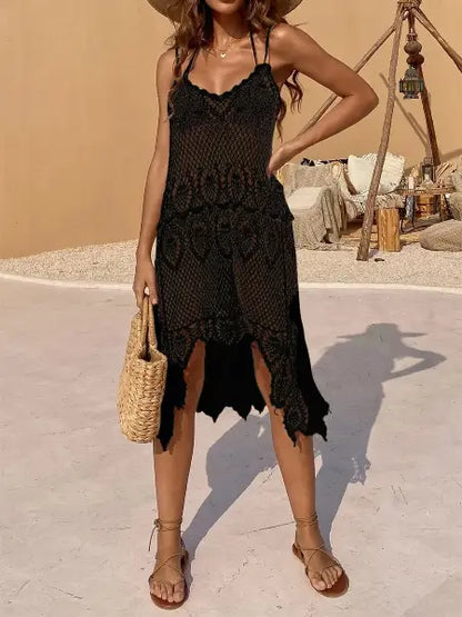 Openwork Cover-Up Dress Boho Chic
