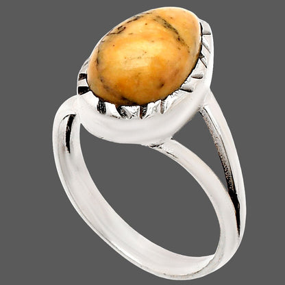 Natural Honey Dendritic Opal Ring – Unique Gemstone Jewelry for Nature Lovers