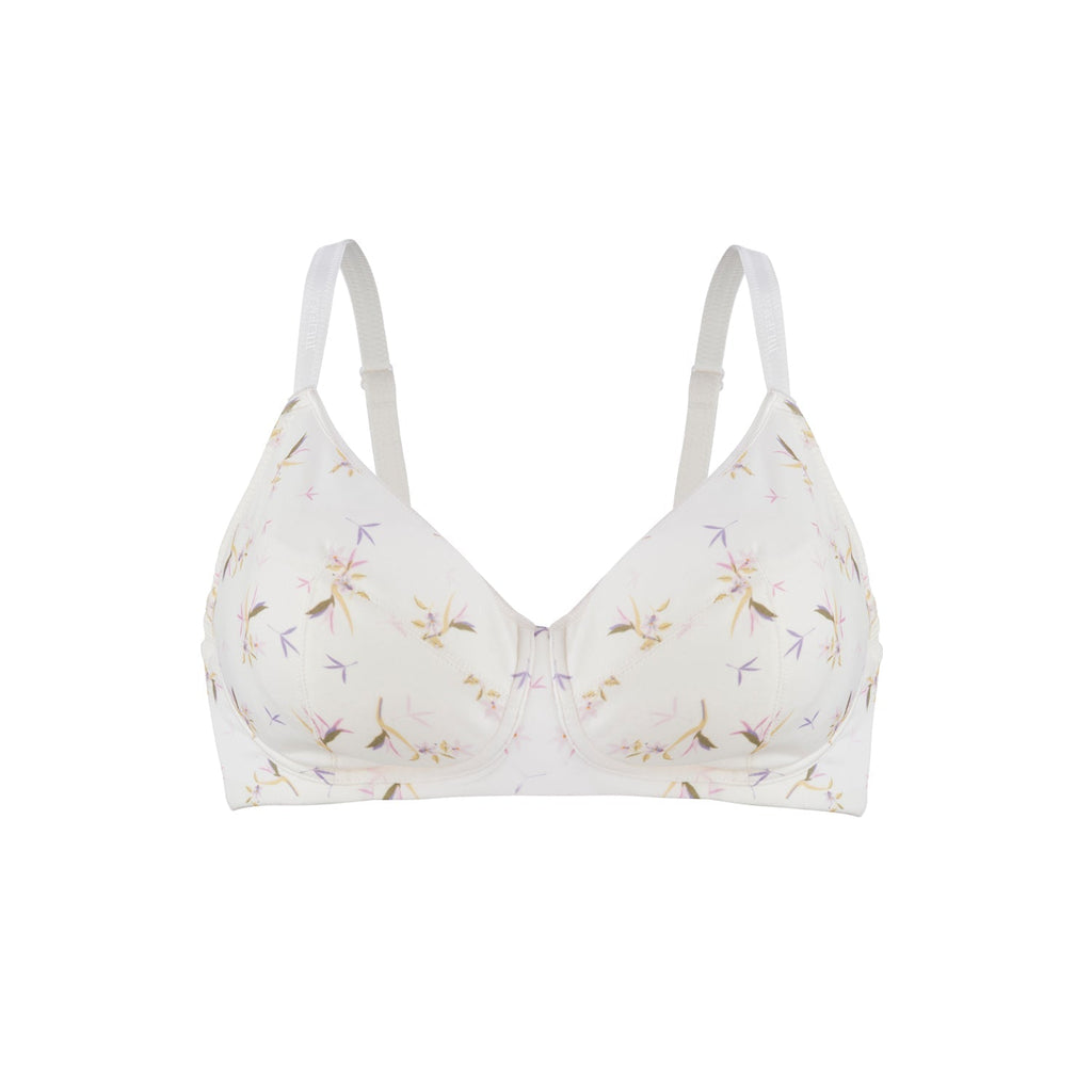 Ditsy Floral - Silk & Organic Cotton Smooth Wireless Bra