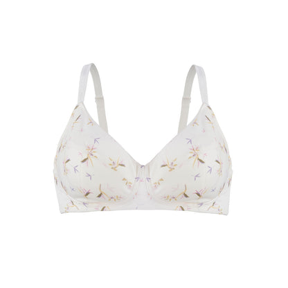 Ditsy Floral - Silk & Organic Cotton Smooth Wireless Bra