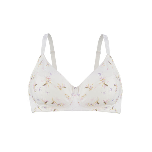 Ditsy Floral - Silk & Organic Cotton Smooth Wireless Bra