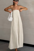 Hemp Smocked Back Tube Dress