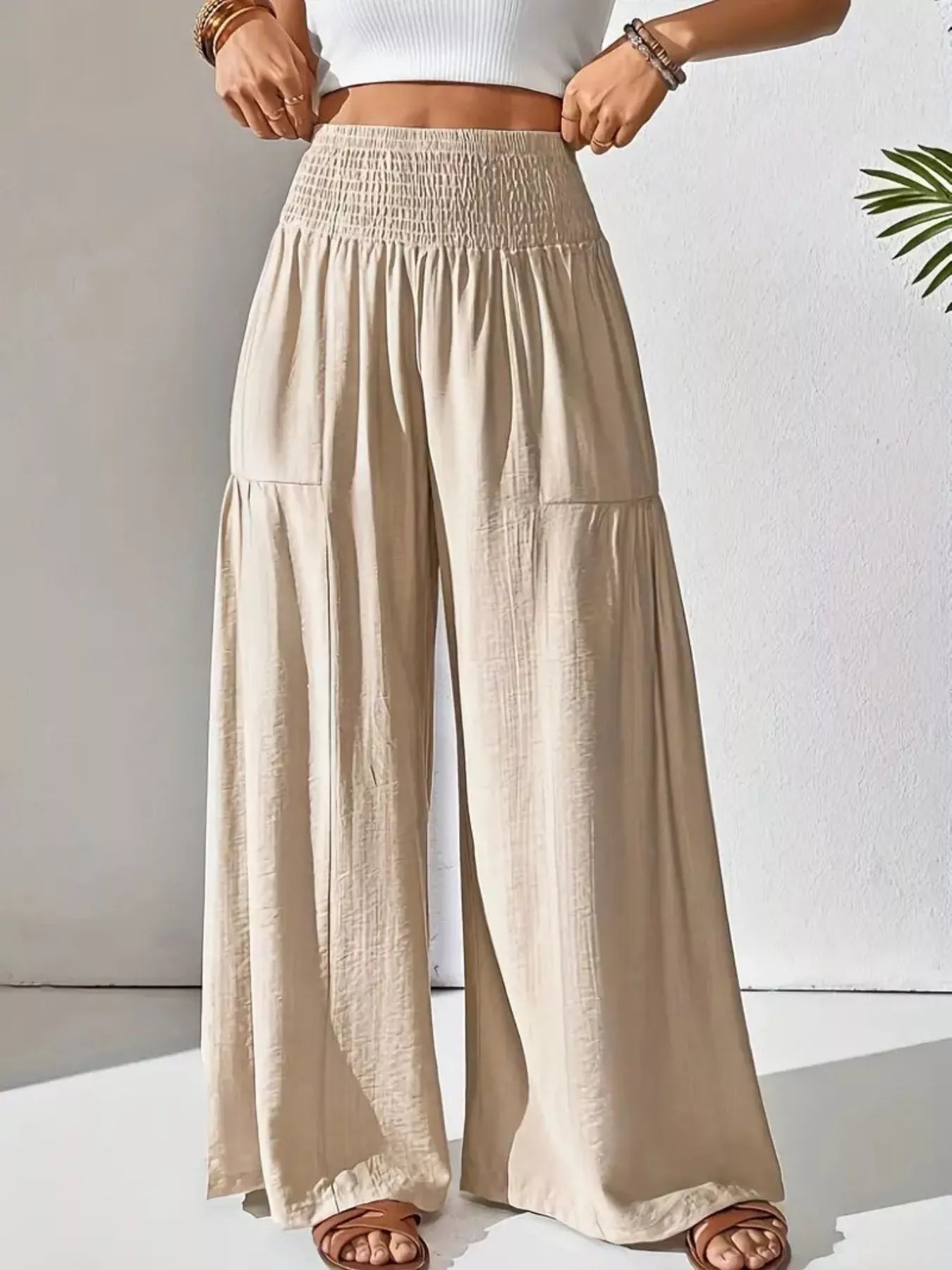 Wide Leg Smocked Waist Pants for Ultimate Comfort and Style