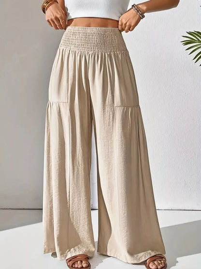 Wide Leg Smocked Waist Pants for Ultimate Comfort and Style