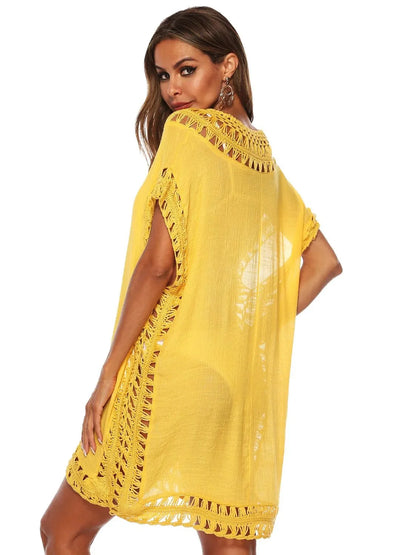 Bohemian Crochet Trim Beach Cover Up Dress - Embrace Boho Chic Style