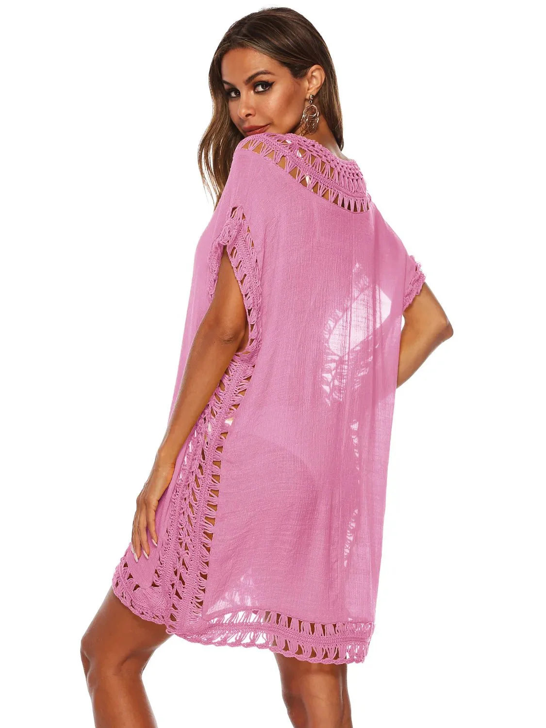 Bohemian Crochet Trim Beach Cover Up Dress - Embrace Boho Chic Style