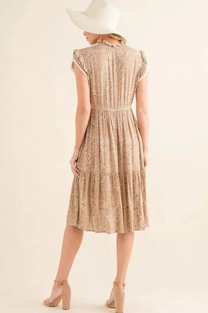 And The Why Boho Printed Tiered Maxi Dress