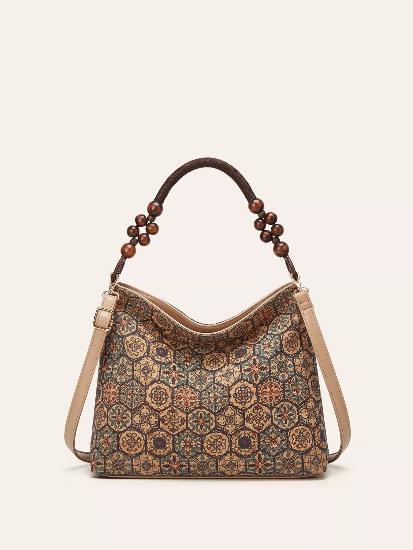 Bohemian Hobo Handbag with Geometric Pattern