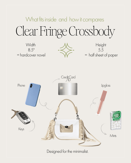 Clear Fringe Crossbody Handbag