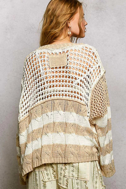 POL knit twisted-weave hippie-chic top