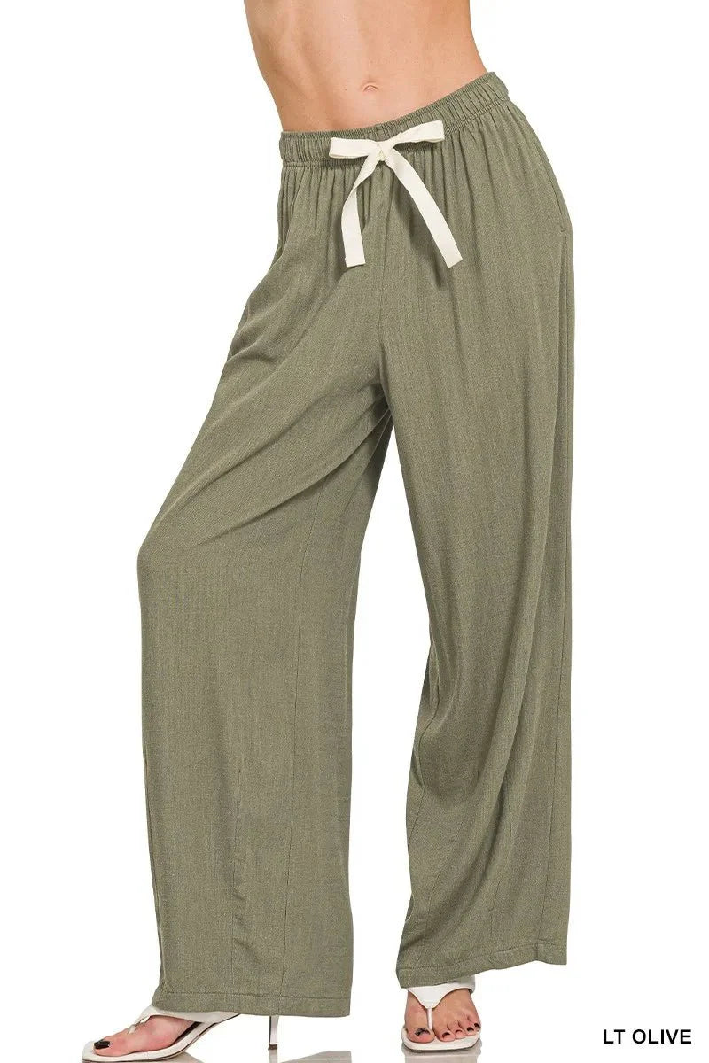 Zenana Linen Drawstring Pants - Ultimate Comfort and Versatile Style