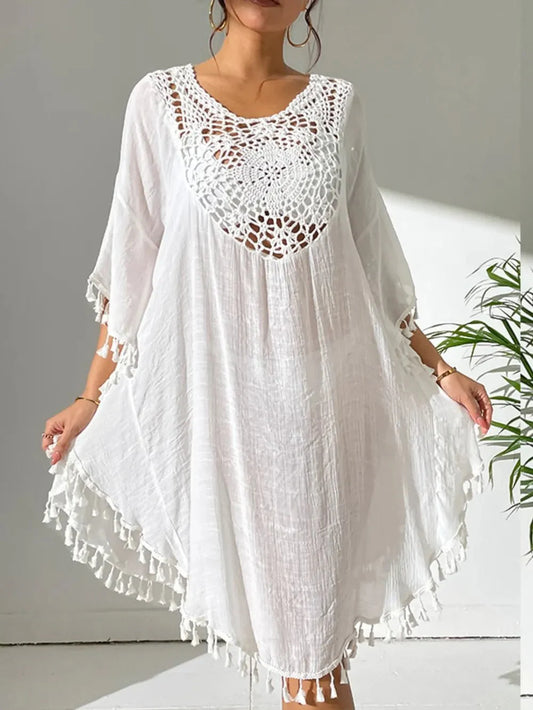 Tassel Cutout Cover-Up Dress for Effortless Summer Style