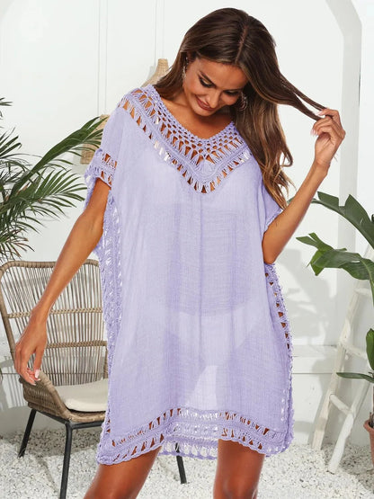 Bohemian Crochet Trim Beach Cover Up Dress - Embrace Boho Chic Style