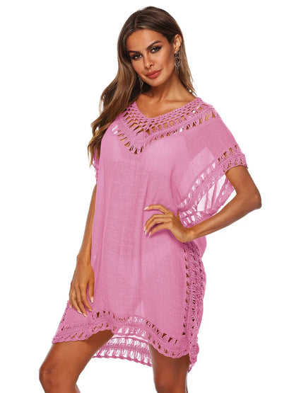 Bohemian Crochet Trim Beach Cover Up Dress - Embrace Boho Chic Style