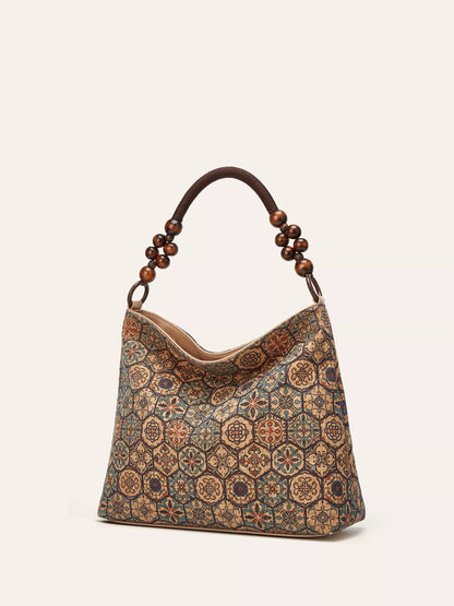 Bohemian Hobo Handbag with Geometric Pattern